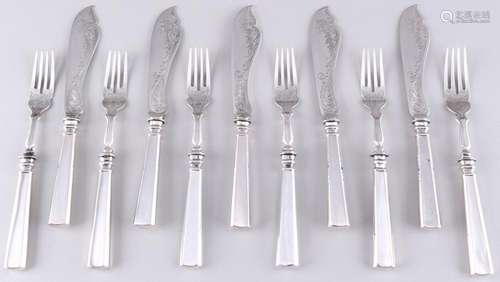 800 silver fish cutlery, including Wilkens, silverware fish ...