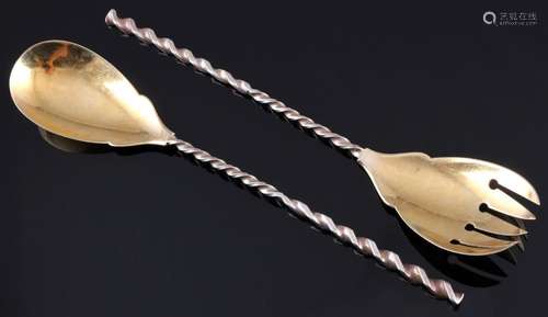 Wilkens 925 sterling silver salad servers, H. Bleyer, Silber...