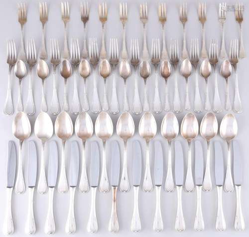 WMF Cross Band Louis XVI 58-piece cutlery silver plated, Kre...