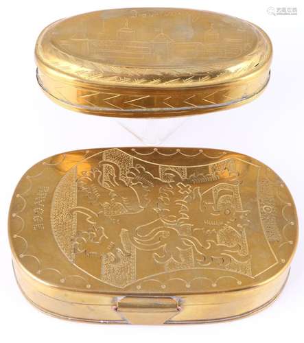 2 old lidded boxes 18./19. century Dresden Braunschweig Bryg...