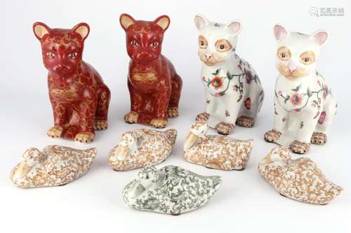 Lot of ceramic cats and ducks by AD Art Decor Caesar Collect...