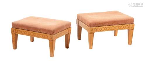 A PAIR OF FOOTSTOOLS IN GEORGE III STYLE