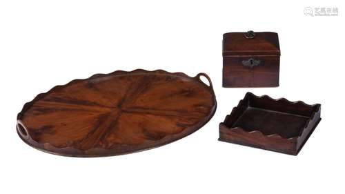 A GEORGE III MAHOGANY TEA CADDY