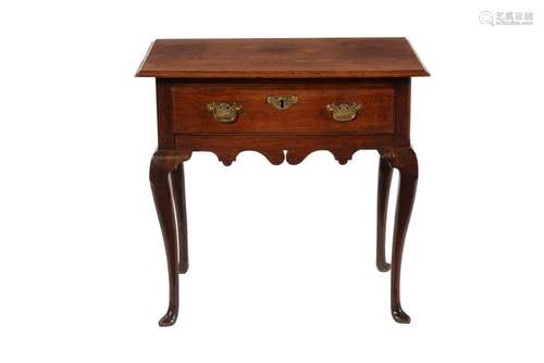 A GEORGE II OAK LOWBOY OR SIDE TABLE