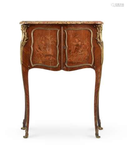 Y A KINGWOOD, MARQUETRY, AND GILT METAL MOUNTED SIDE CABINET...