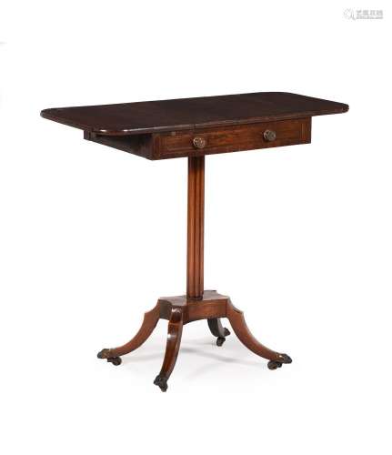 Y A REGENCY ROSEWOOD AND BRASS STRUNG PEMBROKE WORK TABLE