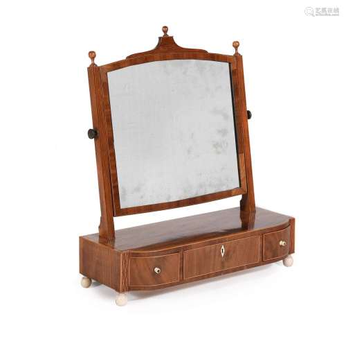 Y A GEORGE III MAHOGANY AND IVORY MOUNTED BOWFRONT DRESSING ...