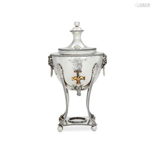 Y A GEORGE III SILVER TEA URN