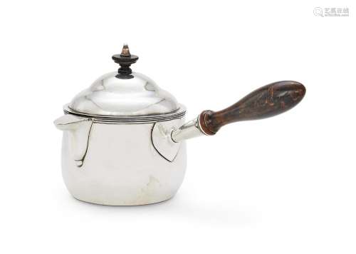 AN INDIAN COLONIAL SILVER LARGE MILK PAN