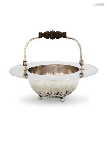 AN INDIAN COLONIAL SILVER MILK STRAINER