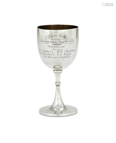 AN INDIAN COLONIAL SILVER GOBLET