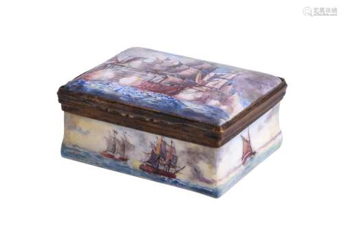 A CONTINENTAL PORCELAIN RECTANGULAR BOX AND HINGED COVER