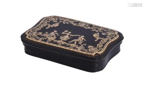 Y AN 18TH CENTURY TORTOISESHELL AND GOLD PIQUE INLAID BOX