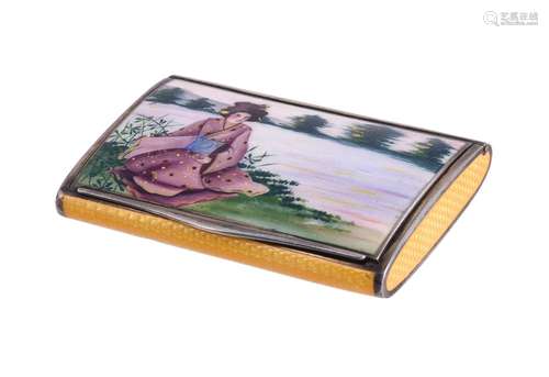 AN AUSTRIAN SILVER AND ENAMEL BOX