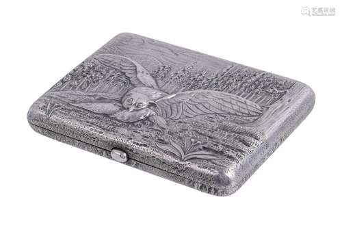 A RUSSIAN SILVER CIGARETTE BOX