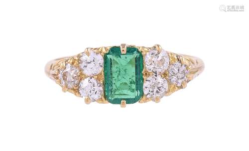 A LATE VICTORIAN EMERALD AND DIAMOND SEVEN STONE RING CIRCA ...