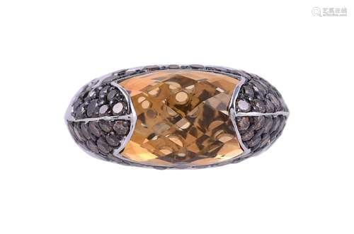 STEPHEN WEBSTER, A CITRINE AND CINNAMON DIAMOND DRESS RING, ...