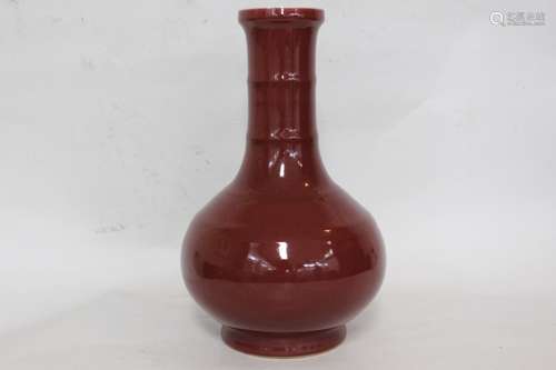 Chinese Red Glazed Porcelain Vase