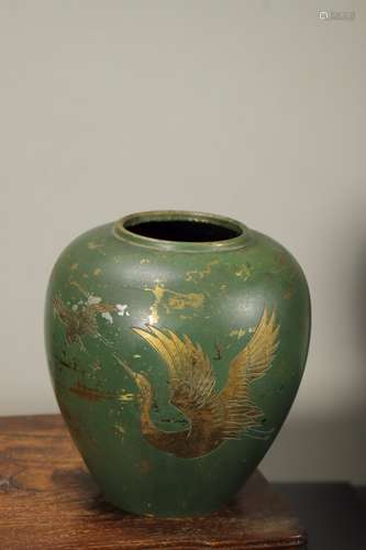 Japanese Engraved Bronze Vase