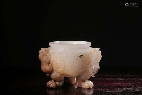 Chinese Hetian Jade Tripod Censer