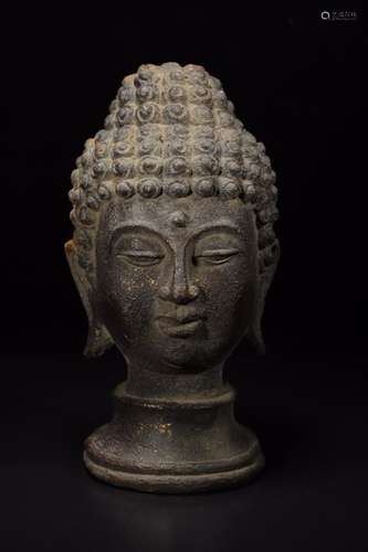 Chinese Iron Buddha Head