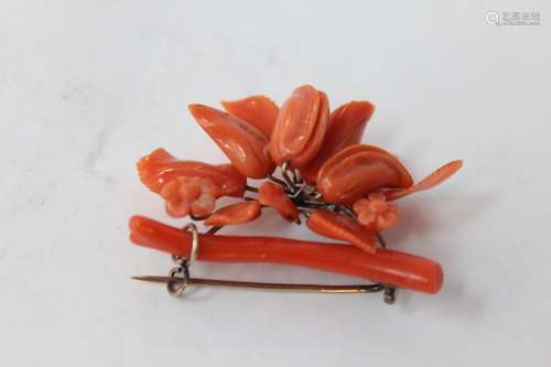 Coral Brooch