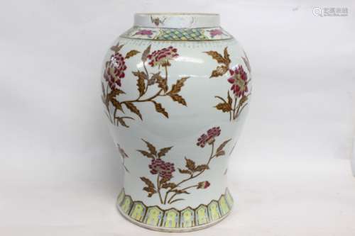 Late Qing Chinese Red Glazed Porcelain Vase