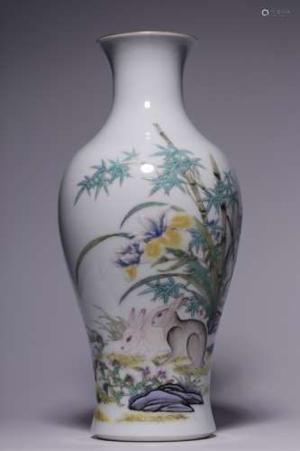 Chinese Enamel Glazed Guanyin Vase,Mark