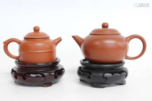 Two Chinese Zisha Teapot ,Mark