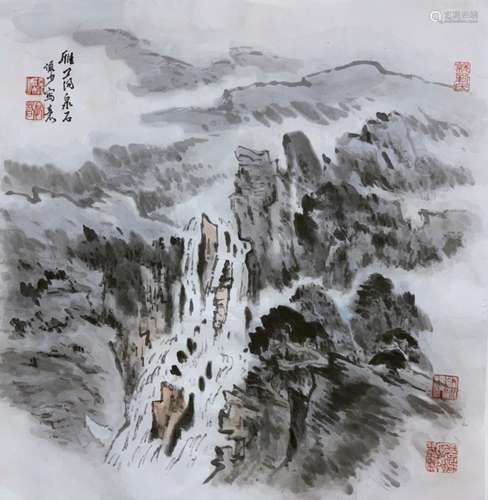 Chinese Ink Color Painting w Signature and Seal