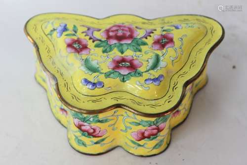 Chinese Cloisonne Butterfly Box