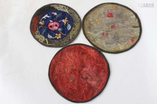 Three Chinese Silk Embroidery