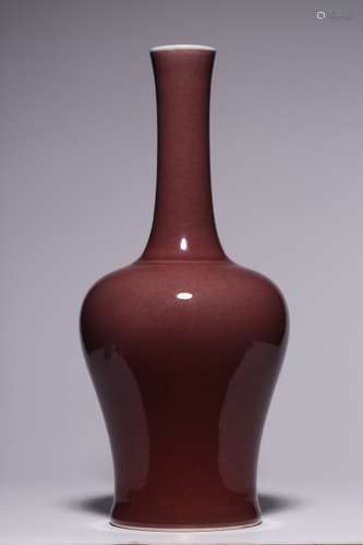 Chinese Red Glazed Porcelain Vase,Mark