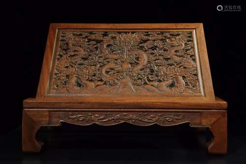 Chinese Huali Wood Carved Stand