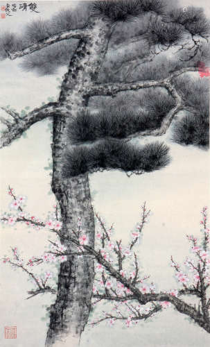 谢稚柳（款） 1910-1997 双清