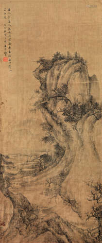 王原祁（款） 1642-1715 古径幽谷