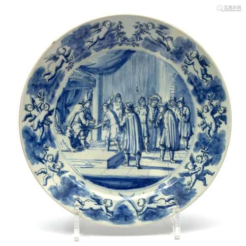 A Delft pottery tin glazed  de Roos  Biblical plate