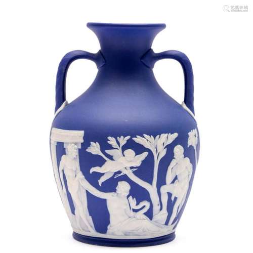 A Wedgwood  Portland  jasperware stoneware pottery vase