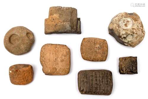 A collection of Sumerian clay tablets