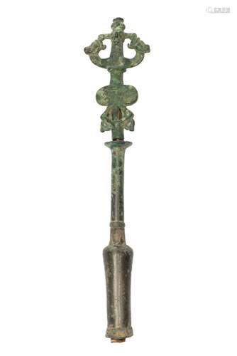 A Luristan bronze “Master of Animals” standard finial and su...