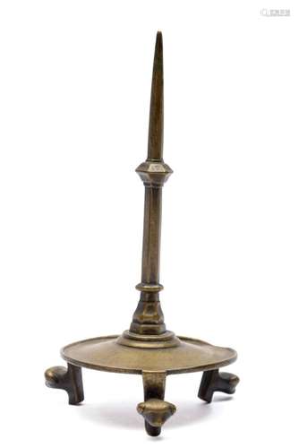 A Netherlandish copper alloy pricket candlestick