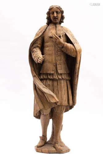 A Dutch carved oak figure of Johan de Witt (1625-1672)