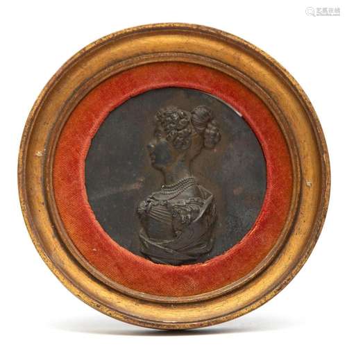 A Prussian iron portrait medallion of Princess Louise of Pru...