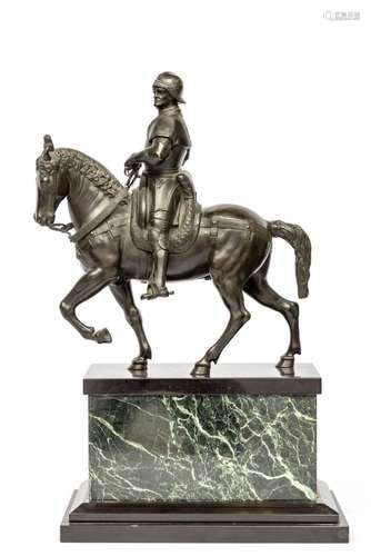 An Italian patinated bronze equestrian statue of Bartolomeo ...