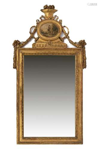 A Louis XVI giltwood mirror