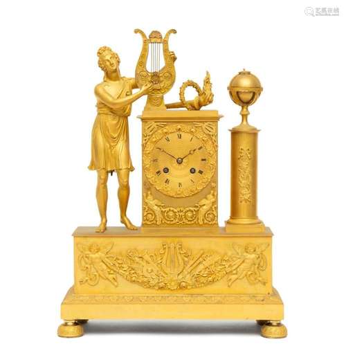 An Empire ormolu mantle clock