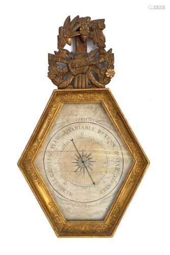 A French giltwood barometer