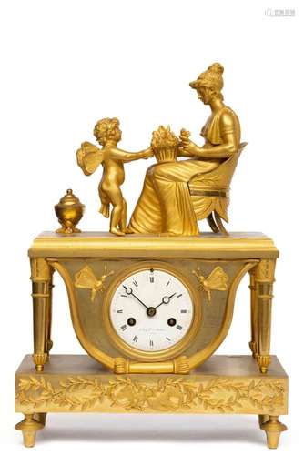 An Empire ormolu mantle clock