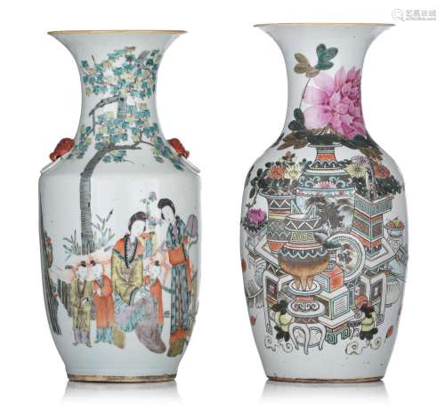 A Chinese Republic period Qianjiangcai vase and a ditto fami...