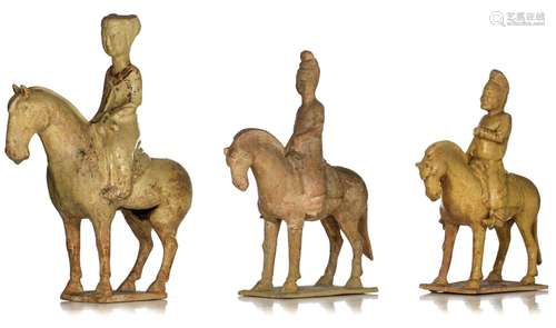 A collection of Chinese (straw-glazed) pottery horses, Sui/T...